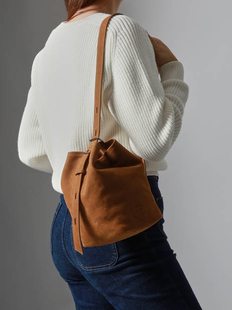 Sac Bandoulière Cavalier Nubuck Cuir Etrier Marron cavalier nubuck ECAN126S vue secondaire 3
