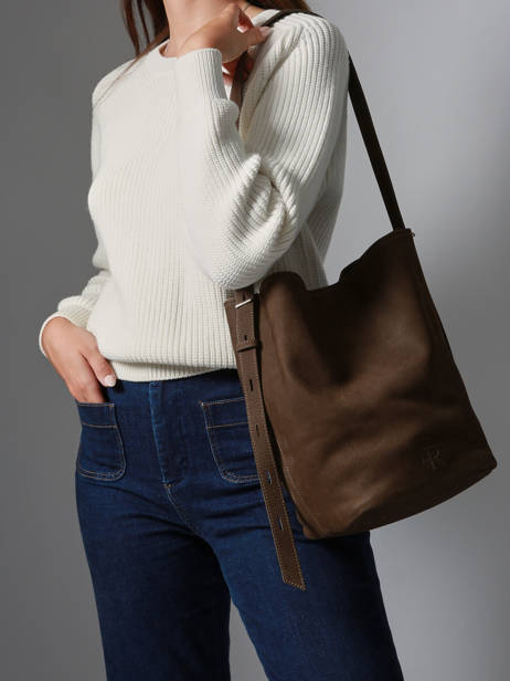 Sac Bandoulière Cavalier Nubuck Cuir Etrier Marron cavalier nubuck ECAN126M vue secondaire 1